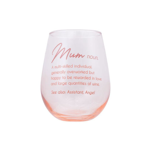 Picture of MUM STEMLESS WINE GLASS WITH MESSAGE